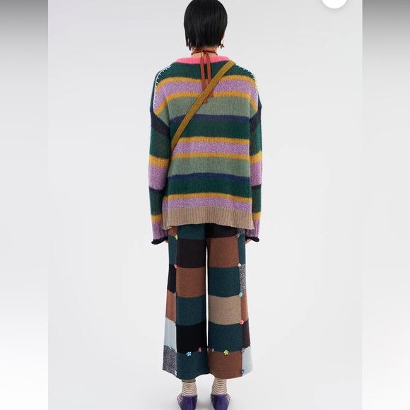 NEW YanYan Stripe Alpaca, Wool Oversized Sweater - Picture 5 of 14